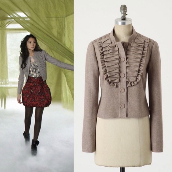 Tabitha Jackets & Blazers - ANTHRO Tabitha Pleated as You Please Wool Blazer